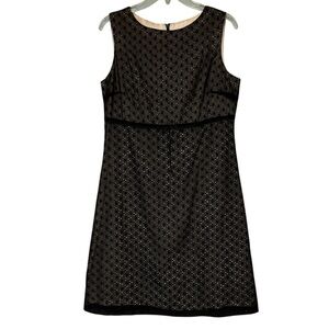 Vintage Maggy London Eyelit Lace Dress Sleeveless Sz 8
